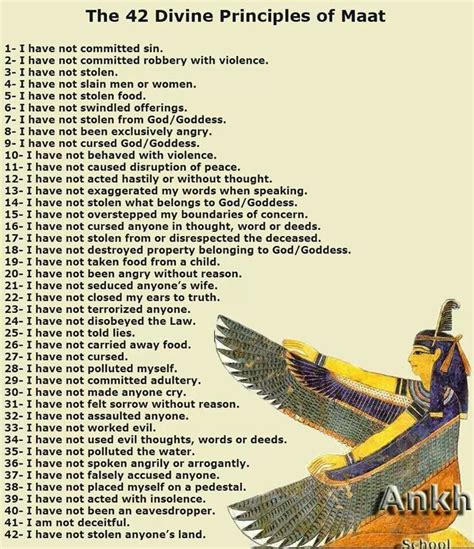 The 42 Laws Of Maat List .